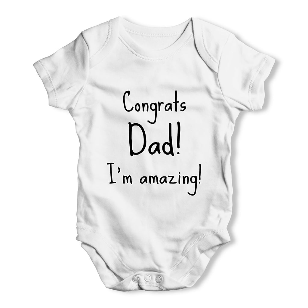 Congrats Dad I'm Amazing Baby Grow Bodysuit