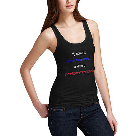 Women Personalised Your Name and Hobby Tank Top
