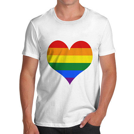 Men Rainbow Heart T-Shirt