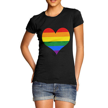 Women Rainbow Heart T-Shirt