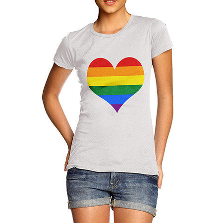 Women Rainbow Heart T-Shirt