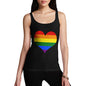 Women Rainbow Heart Tank Top