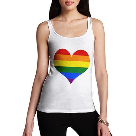 Women Rainbow Heart Tank Top