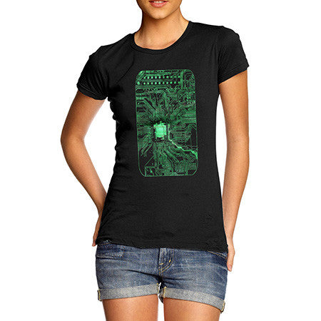 Women Electronic Circuit Board T-Shirt