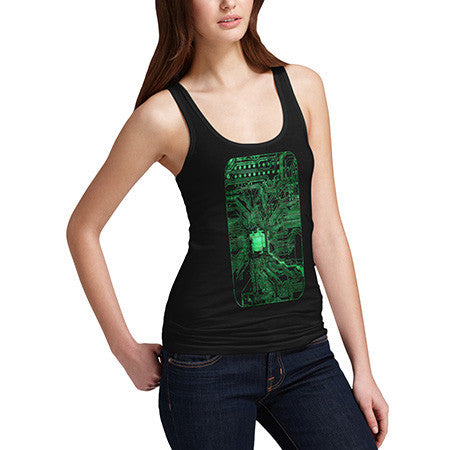 Women Electronic Circuit Board Tank Top