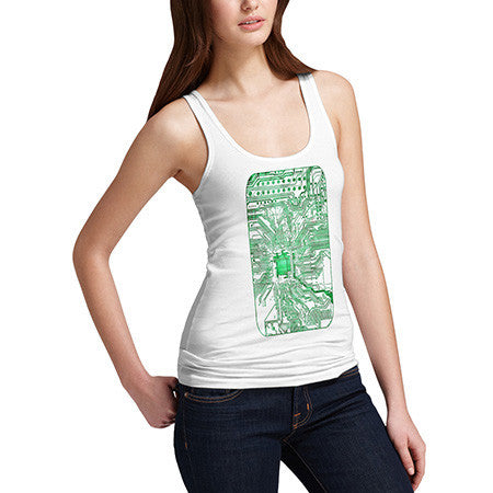 Women Electronic Circuit Board Tank Top