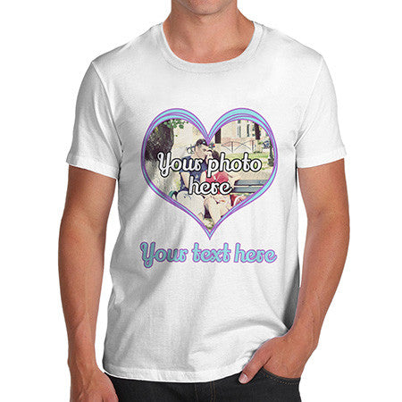 Men's Personalised Valentines Heart Photo T-Shirt