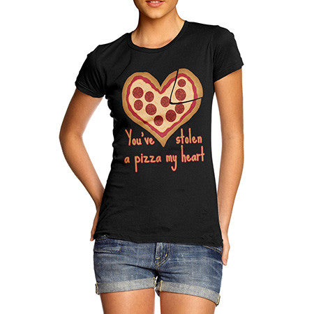 Women's Stolen Pizza Heart T-Shirt