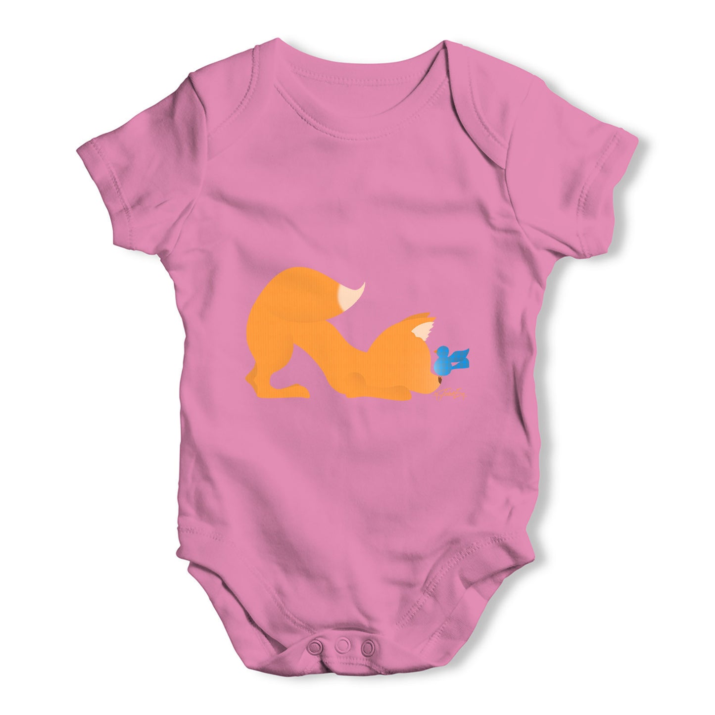 Fox Bird Print Baby Grow Bodysuit