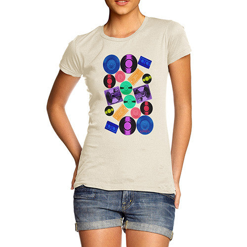 Women's Retro CDs and Vinyl T-Shirt