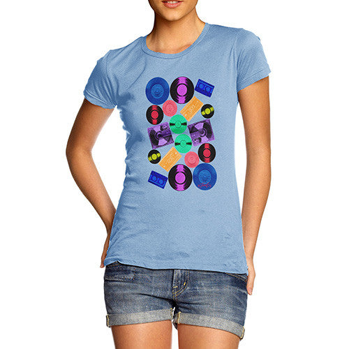 Women's Retro CDs and Vinyl T-Shirt