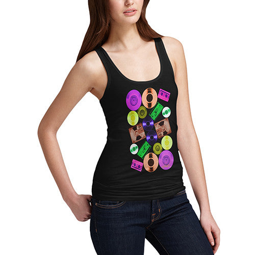 Women's Retro CDs and Vinyl Tank Top