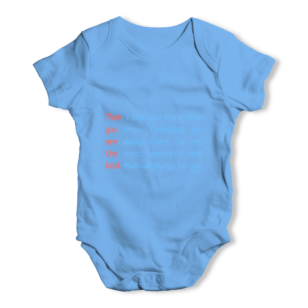 Best Mum Poem Baby Grow Bodysuit