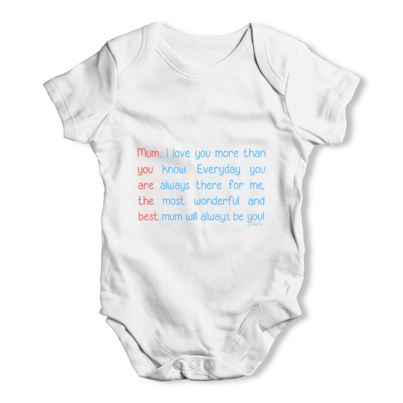 Best Mum Poem Baby Grow Bodysuit