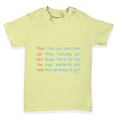 Best Mum Poem Baby Toddler T-Shirt