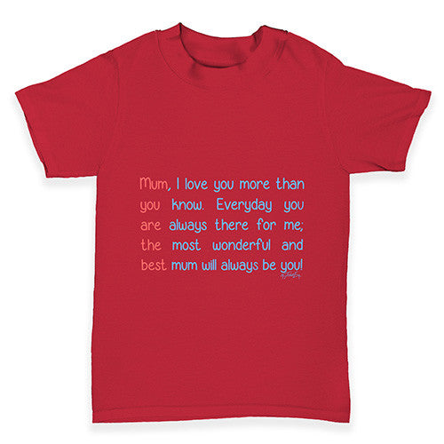 Best Mum Poem Baby Toddler T-Shirt