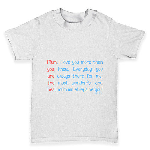 Best Mum Poem Baby Toddler T-Shirt