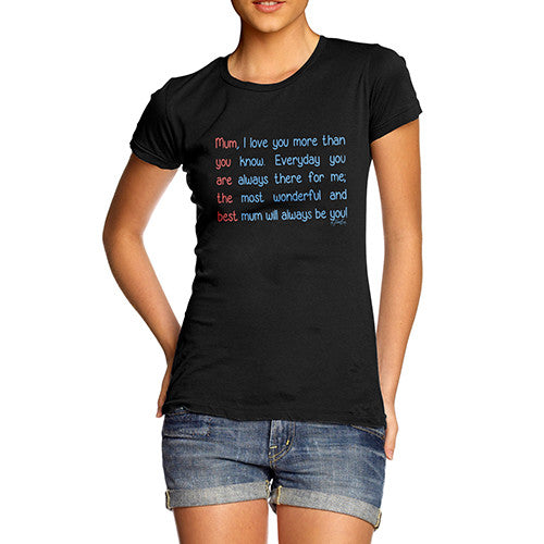 Women's Best Mum Poem T-Shirt