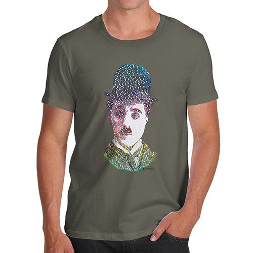 Men's Charlie Chaplin Typography Art T-Shirt