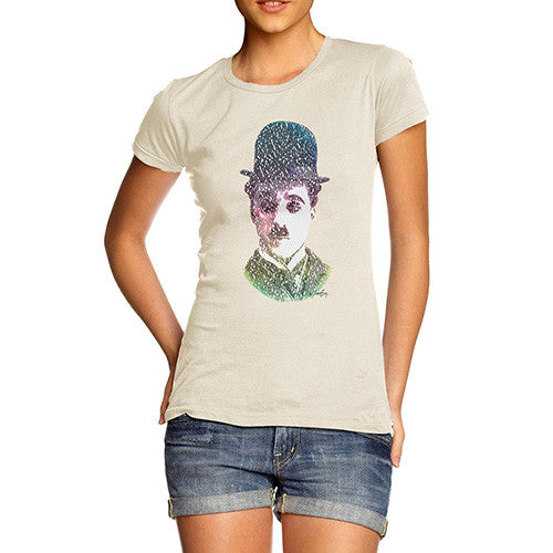 Women's Charlie Chaplin Typography Art T-Shirt