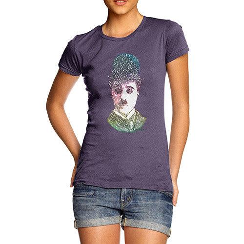 Women's Charlie Chaplin Typography Art T-Shirt