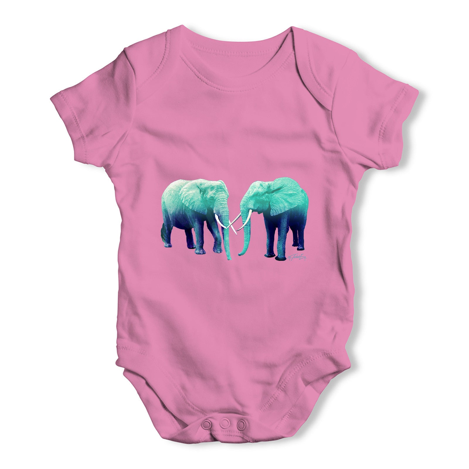 Blue Elephants Baby Grow Bodysuit