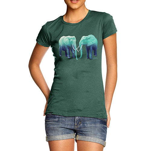 Women's Blue Elephants T-Shirt