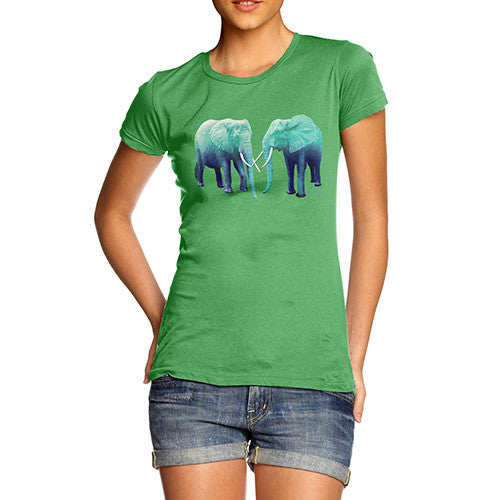 Women's Blue Elephants T-Shirt