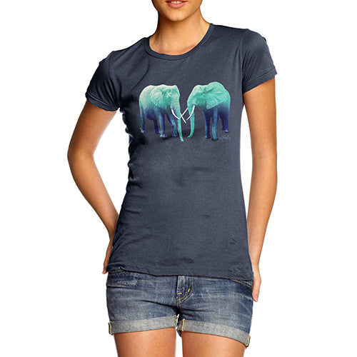 Women's Blue Elephants T-Shirt