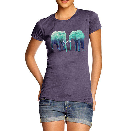 Women's Blue Elephants T-Shirt