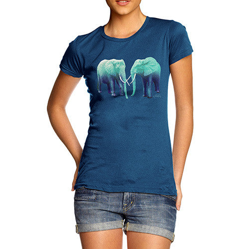 Women's Blue Elephants T-Shirt