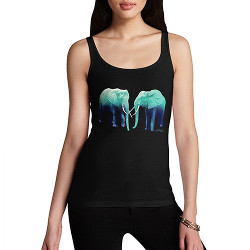 Women's Blue Elephants Tank Top