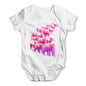 Pink Elephants On Parade Baby Grow Bodysuit