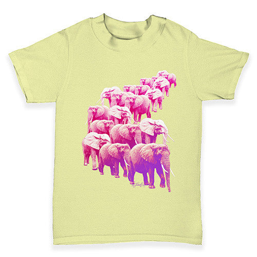 Pink Elephants On Parade Baby Toddler T-Shirt