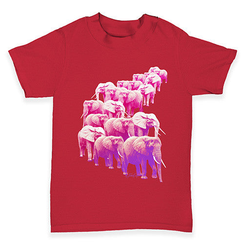 Pink Elephants On Parade Baby Toddler T-Shirt