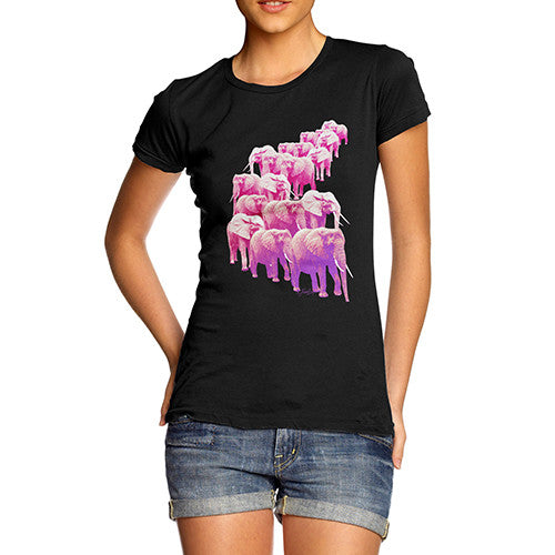 Women's Pink Elephants On Parade T-Shirt