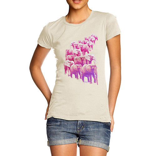 Women's Pink Elephants On Parade T-Shirt