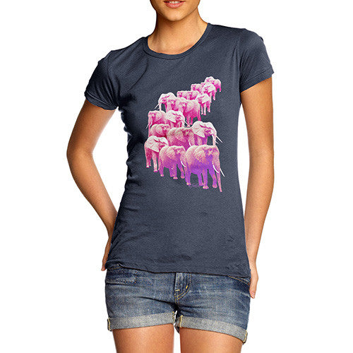 Women's Pink Elephants On Parade T-Shirt