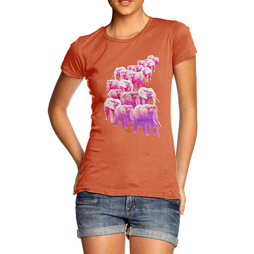 Women's Pink Elephants On Parade T-Shirt