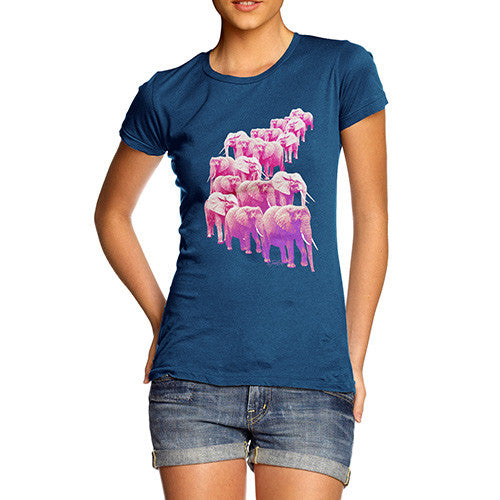 Women's Pink Elephants On Parade T-Shirt