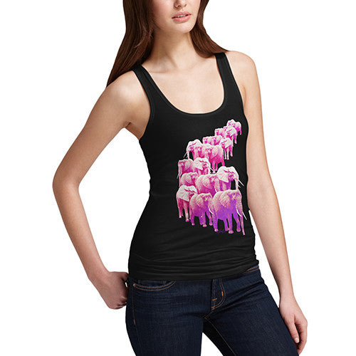 Women's Pink Elephants On Parade Tank Top