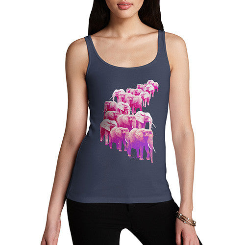 Women's Pink Elephants On Parade Tank Top