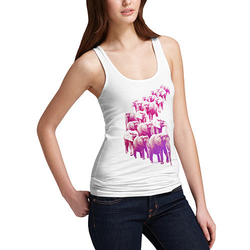 Women's Pink Elephants On Parade Tank Top