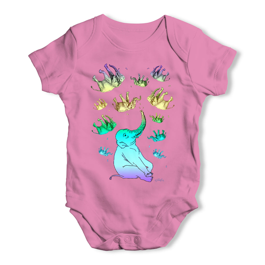 Elephant Rainbow Baby Grow Bodysuit