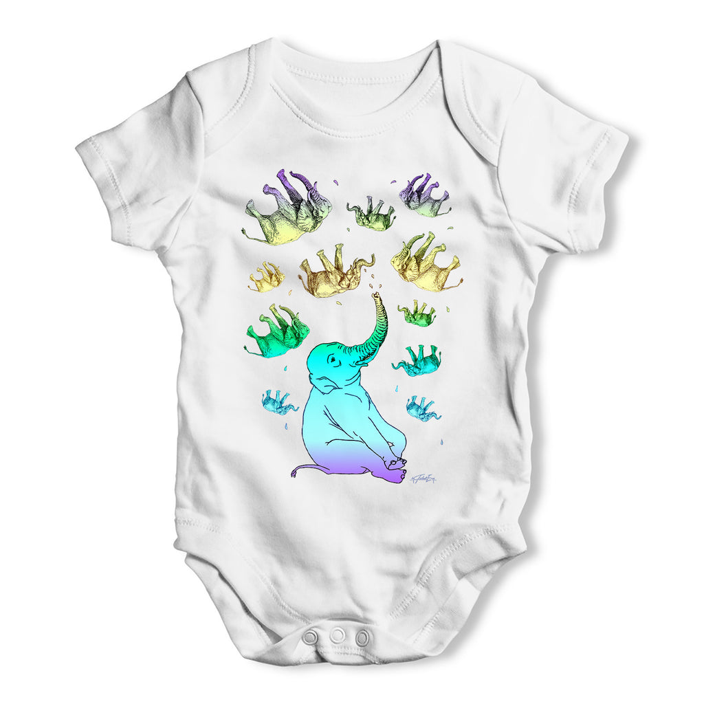 Elephant Rainbow Baby Grow Bodysuit