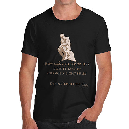 Men's Light Bulb Philosophers Joke T-Shirt