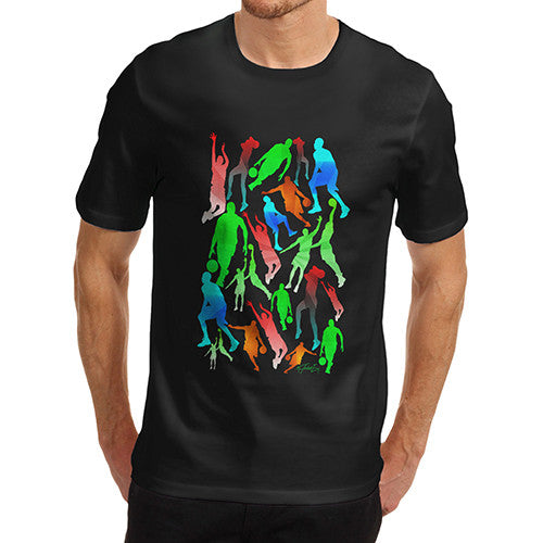 Men's Basketball Rainbow Pattern T-Shirt