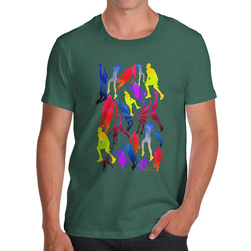 Men's Basketball Rainbow Pattern T-Shirt