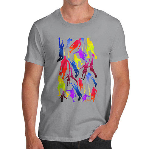 Men's Basketball Rainbow Pattern T-Shirt