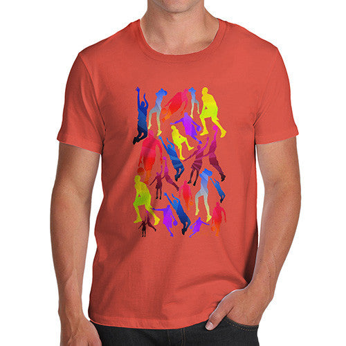 Men's Basketball Rainbow Pattern T-Shirt